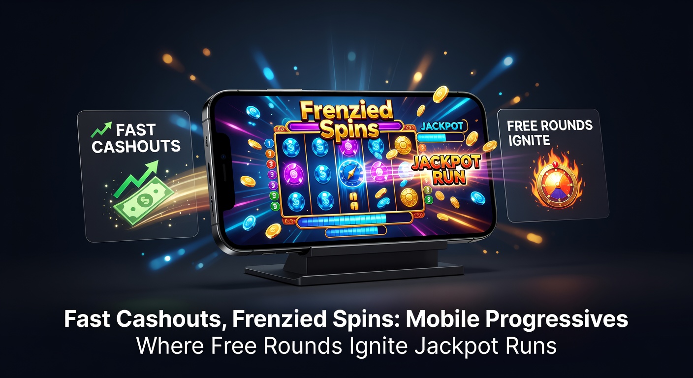 Dynamisches mobiles Slot-Spiel mit progressivem Jackpot und wirbelnden Freirunden, das schnelle Auszahlungen symbolisiert