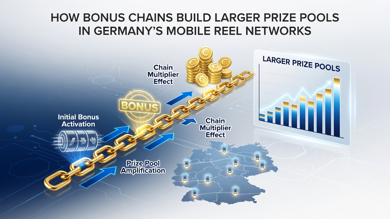 Mobile App-Oberfläche mit Bonus-Ketten-Anzeige und steigendem Jackpot-Pool
